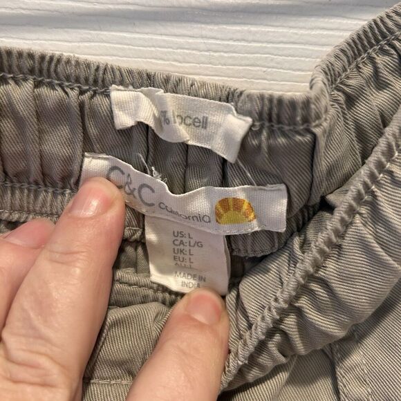 C&C California Green Lyocell Shorts Women Size Large Boho Beachy Comfy Vacation - Picture 7 of 8